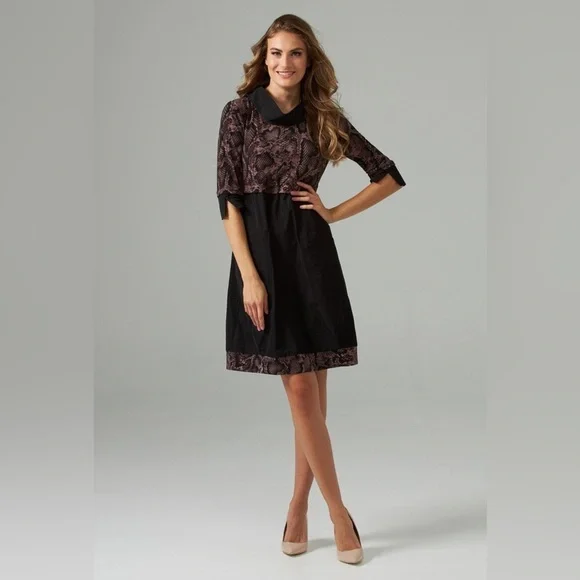Joseph Ribkoff style 203690 with snake print and black skirt - Picture 1 of 11